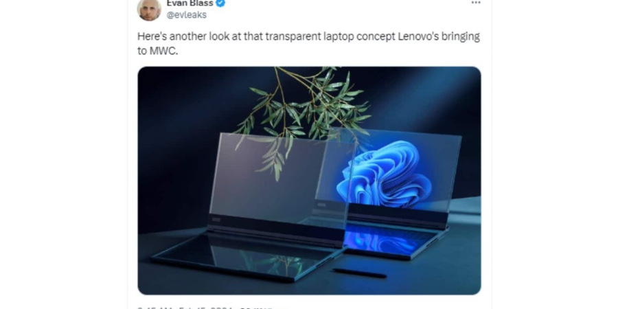 Lenovo transparent laptop coming soon! Design leaked on social media